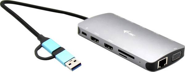 i-tec USB-C® dokovací stanice  USB 3.0 USB-C/Thunderbolt 3x Display Travel Nano Dock with Power Delivery 100 W   integrovaná čtečka karet, napájení USB-C®