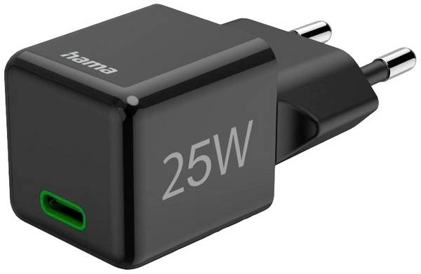 Hama  USB nabíječka, USB Power Delivery (USB-PD) , 1x USB-C®, 25.00 W, Dodávka energie, černá
