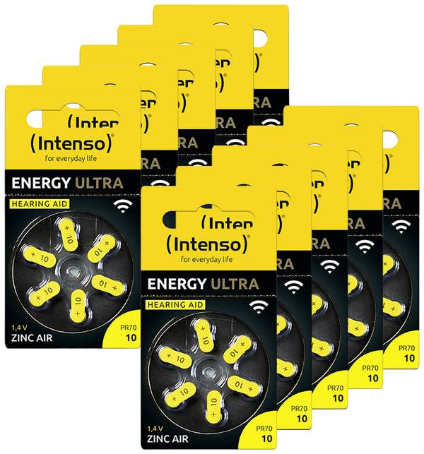 Intenso Baterie do naslouchátek  PR70-10 1.45 V 60 ks 86 mAh zinko-vzduchová 7504416MP