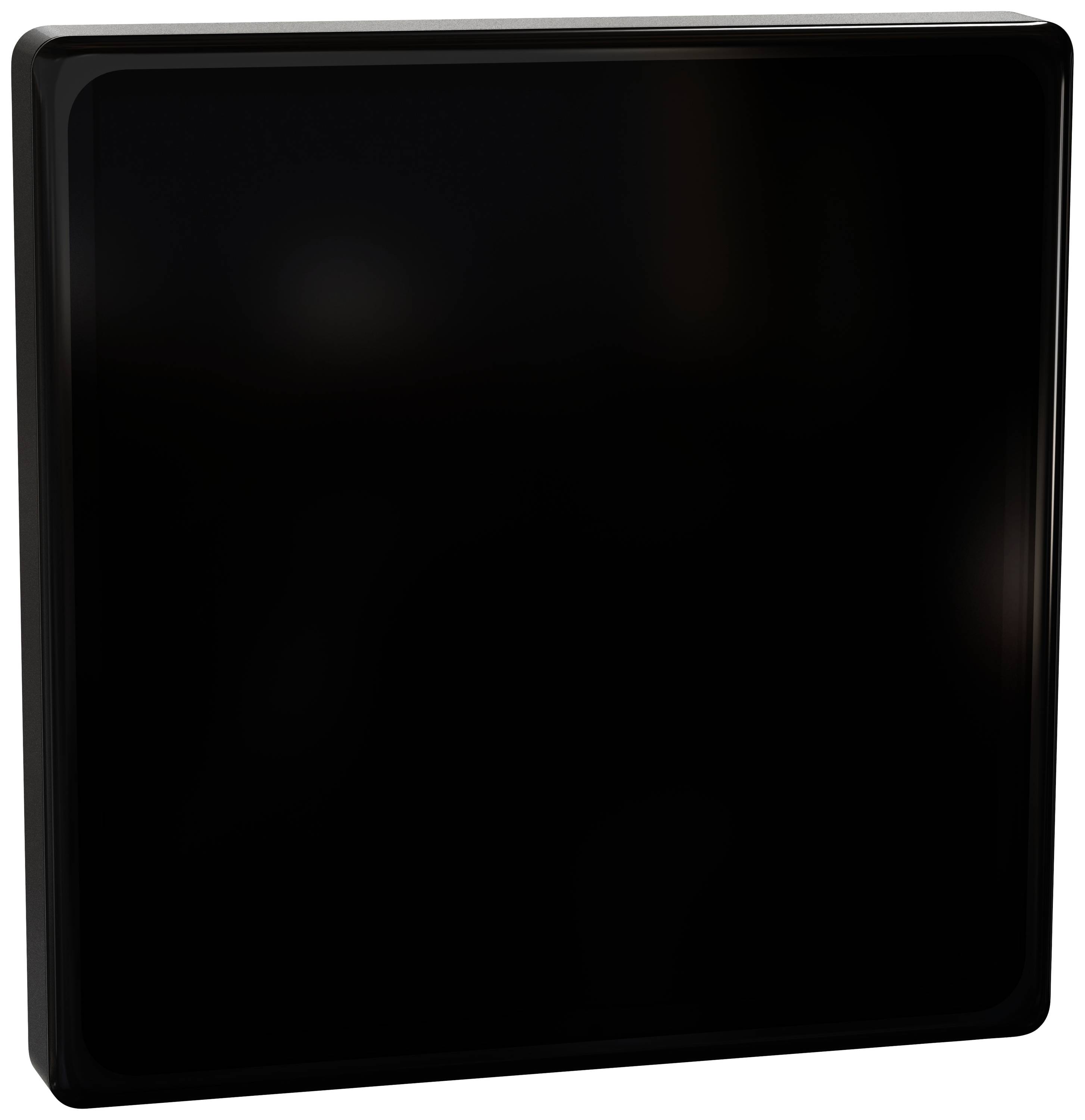 Černý čtverec se slabě zaoblenými rohy, který reprezentuje minimalistický styl.