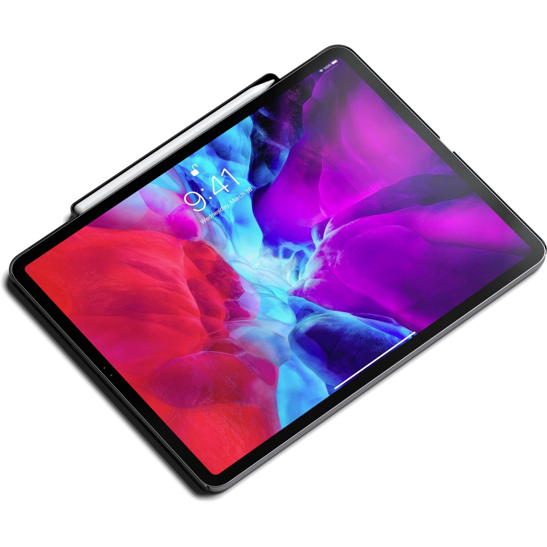 Tablet s barevným displejem a digitálním perem zobrazuje čas 9:41.