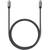 Černý opletený USB-C kabel s konektory na obou koncích, vhodný pro přenos dat a nabíjení zařízení.