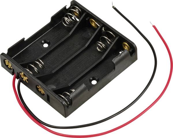 TRU COMPONENTS TC-13220676 bateriový držák 4x AAA kabel (d x š x v) 51 x 47 x 12 mm