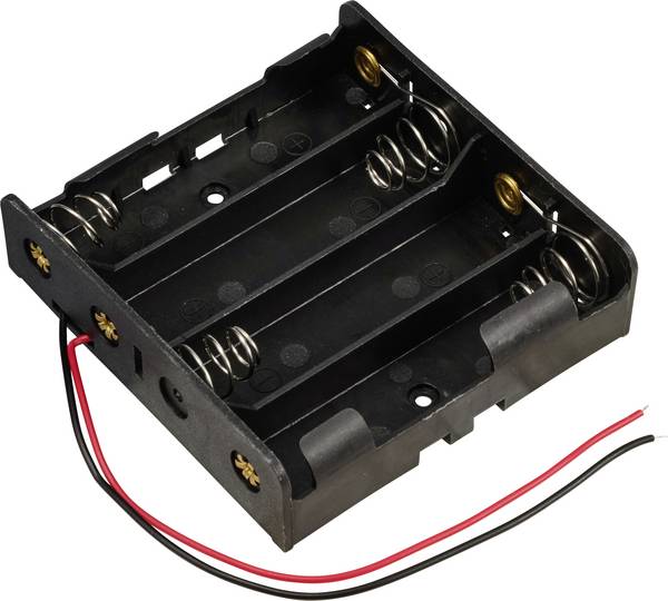 TRU COMPONENTS TC-13220716 bateriový držák 4x 18650 kabel (d x š x v) 76 x 79 x 21 mm