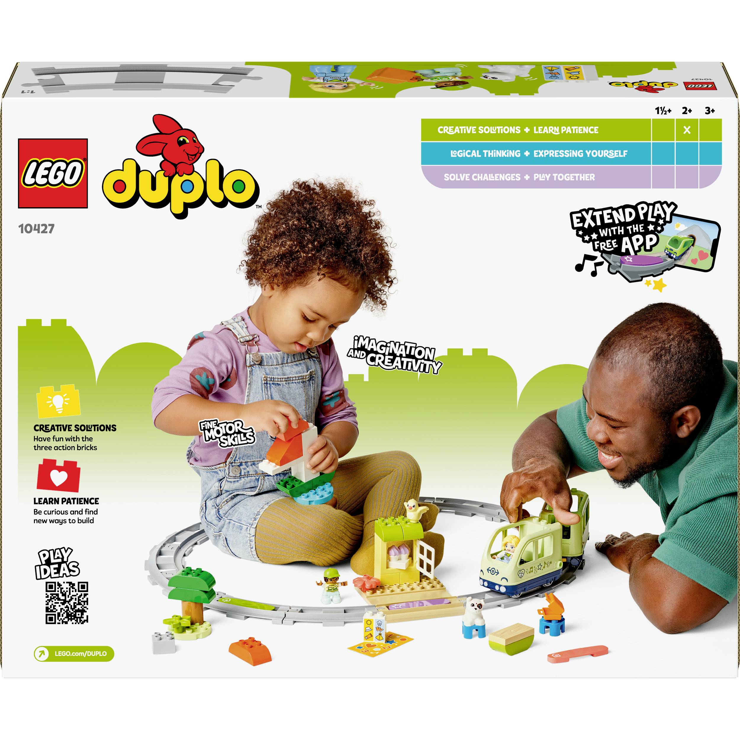 Malé dítě a dospělý si hrají se stavebnicí LEGO-Duplo. Rozvoj kreativity a motorických dovedností pomocí stavebních kostek.