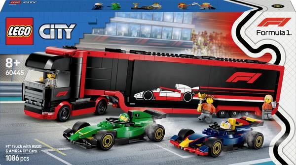 60445 LEGO® CITY F1® Transporter s RB20 & AMR24 F1® závodní vozy