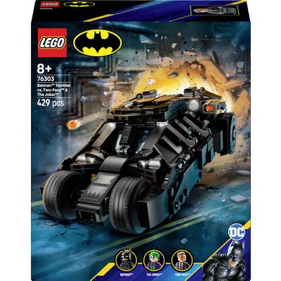 LEGO sada Batman Tumbler se 429 díly, vhodná od 8 let. Obsahuje Batmana a dva padouchy: Two-Face a Jokera.