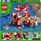 LEGO-set 21270 zobrazuje červenou houbovou stavbu s figurkami a zvířaty z Minecraftu. Obsahuje scény sestavování a znázornění hotových struktur.