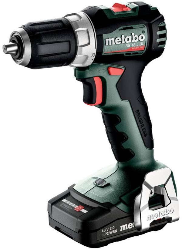 Metabo BS 18 L BL aku vrtací šroubovák, 18 V, 2 Ah Li-Ion vč. 2x aku, bezkartáčové, kufřík, vč. nabíječky, 613155500