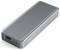 Šedý, strukturovaný externí box na pevný disk s rozhraním USB-C, označením CE a technickým štítkem na boku.