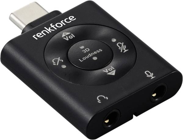 Renkforce USB-C®, audio adaptér [1x USB-C® zástrčka - 1x Mikrofon (konektor 3,5 mm), Sluchátka (konektor 3,5 mm)] RF-SGA-171