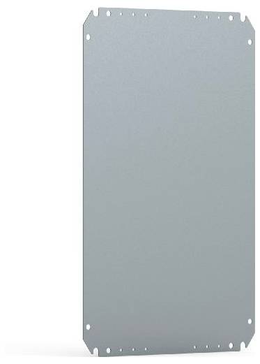 Kovová deska obdélníkového tvaru, lehce lesklá. Nevykazuje žádné viditelné vzory nebo textury.