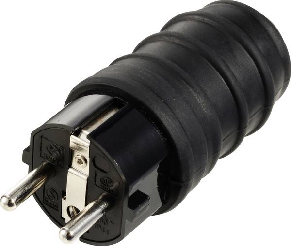 Sygonix SY-6618468 zástrčka TPE  250 V/AC černá IP44