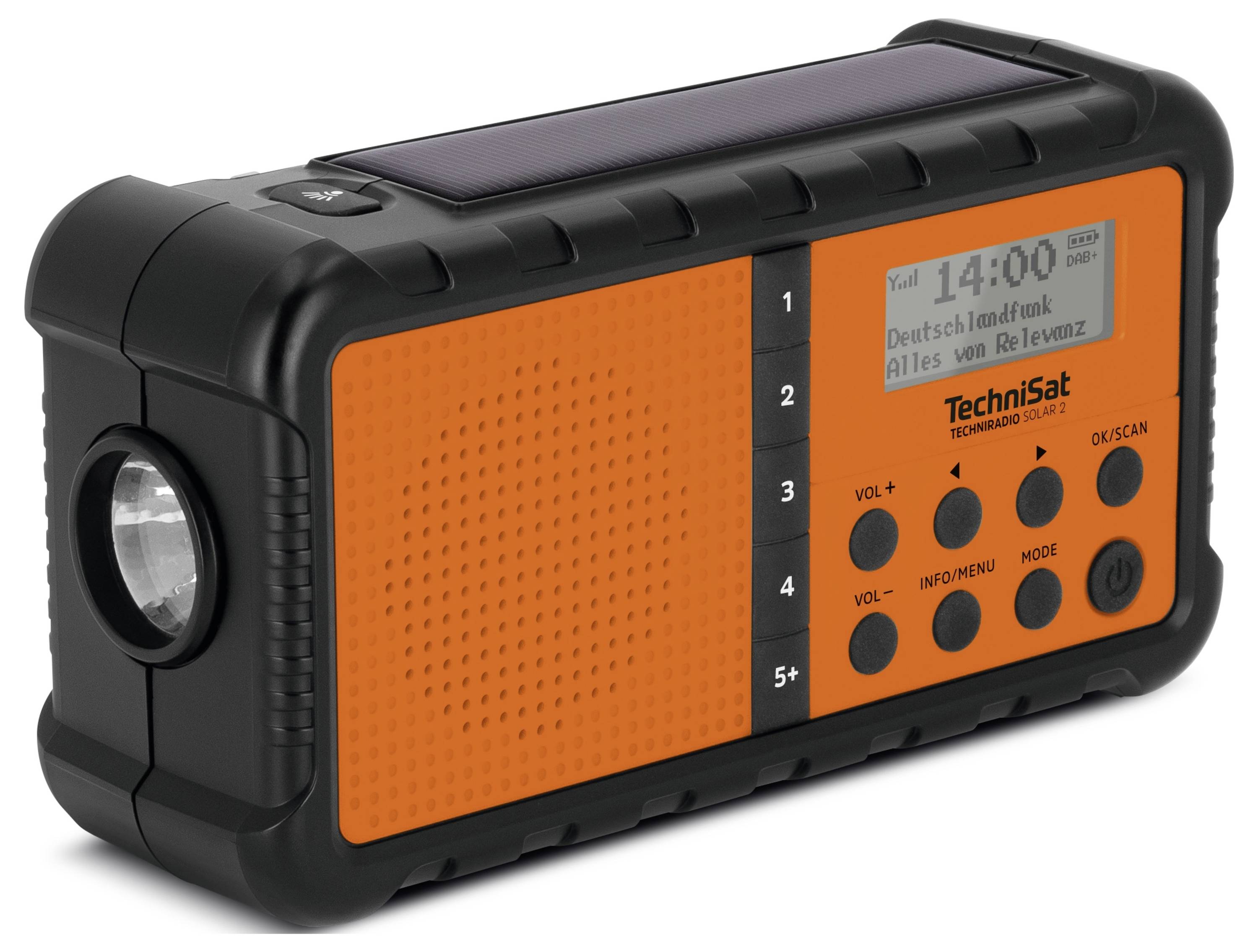 TechniSat TECHNIRADIO SOLAR 2 0000/3996 stolní rádio, DAB+, FM, USB, Solární panel, Ruční klika, stolní lampa, s akumulá-1