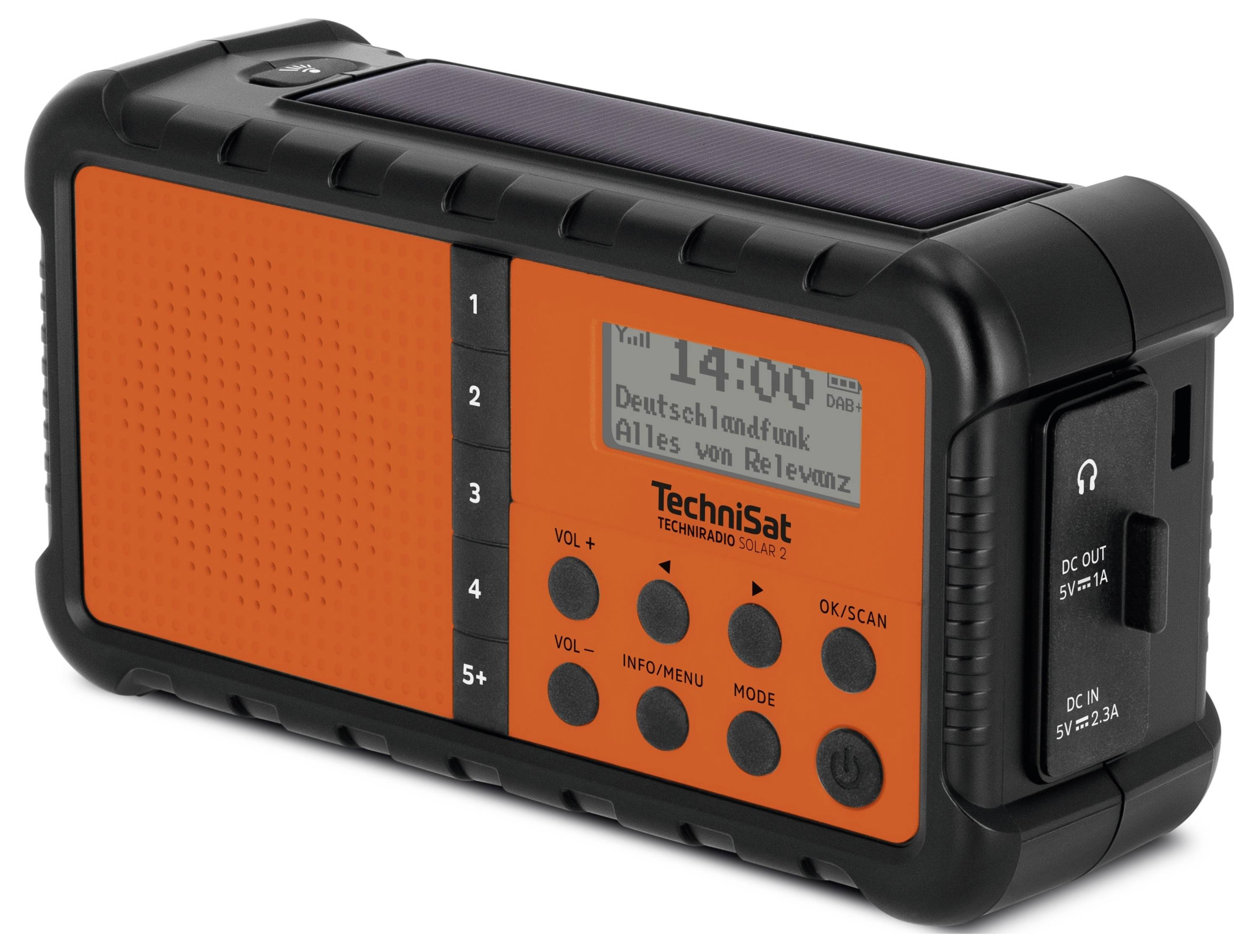 TechniSat TECHNIRADIO SOLAR 2 0000/3996 stolní rádio, DAB+, FM, USB, Solární panel, Ruční klika, stolní lampa, s akumulá-2