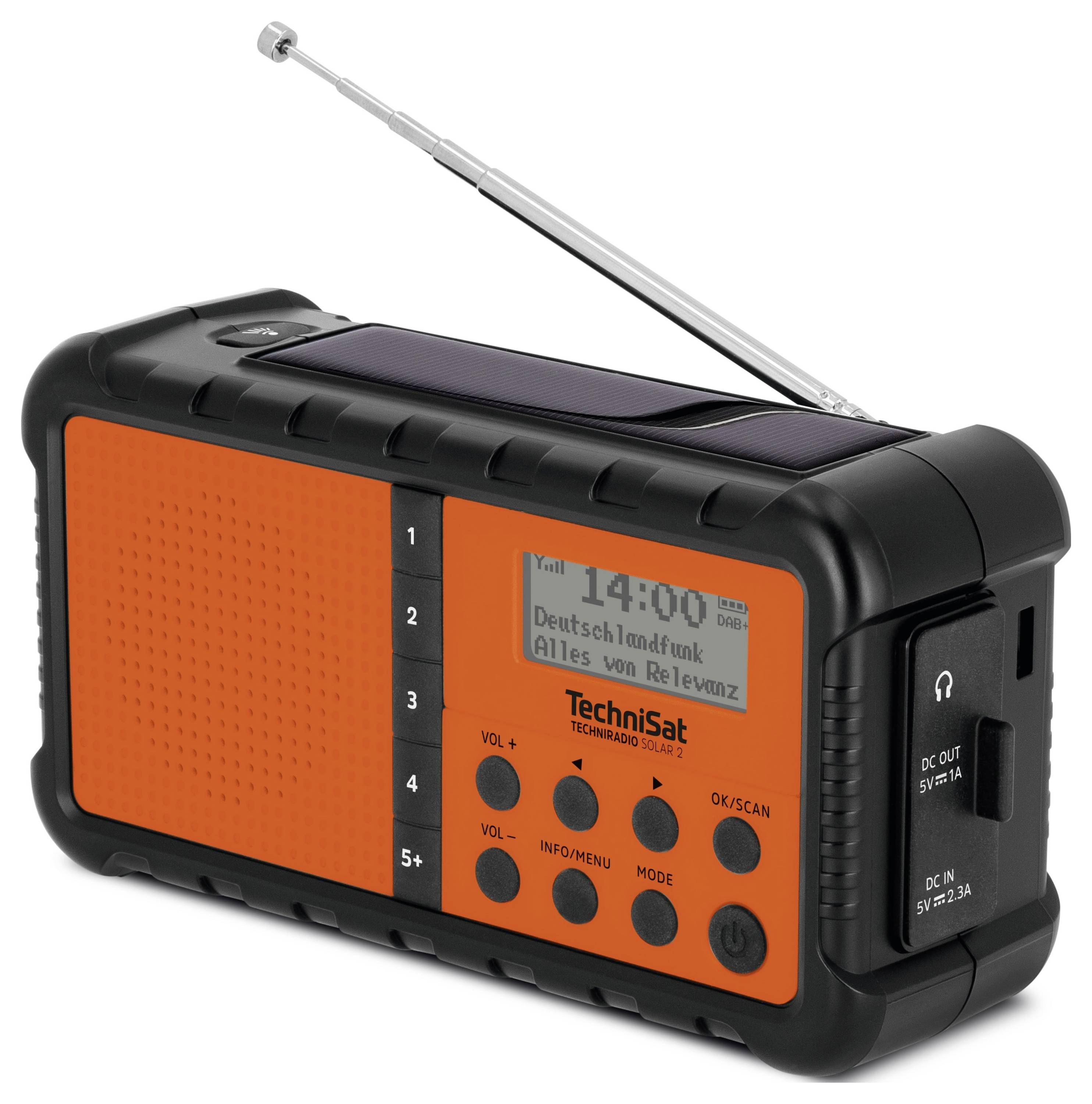 TechniSat TECHNIRADIO SOLAR 2 0000/3996 stolní rádio, DAB+, FM, USB, Solární panel, Ruční klika, stolní lampa, s akumulá-3