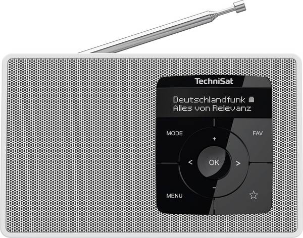 TechniSat DIGITRADIO 2 0001/3910 stolní rádio, DAB+, FM, DAB+, FM, Bluetooth, funkce alarmu, bílá