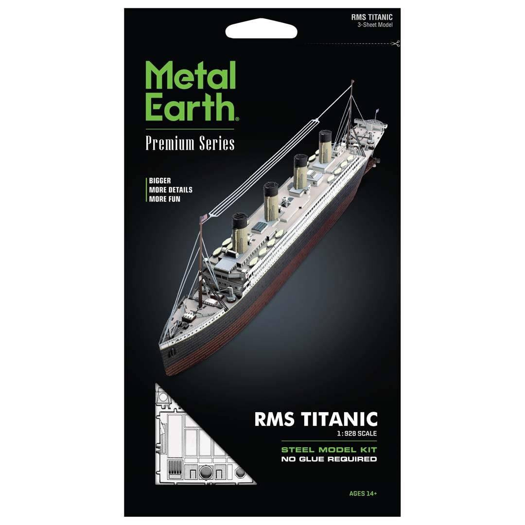 RMS Titanic model z kovu od Metal Earth, prémiová série, měřítko 1:200, nevyžaduje lepení, vhodné pro děti od 14 let.
