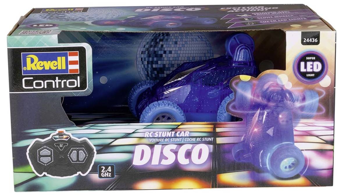 Revell Control dálkově ovládané kaskadérské auto 'Disco' v barevném balení s LED osvětlením a dálkovým ovládáním (2,4 GHz).