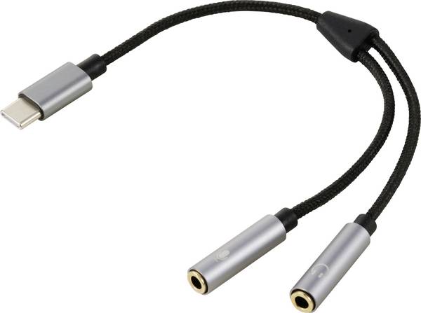 Renkforce USB-C®, audio kabelový adaptér [1x USB-C® zástrčka - 2x 3.5 mm zásuvka]  20 cm