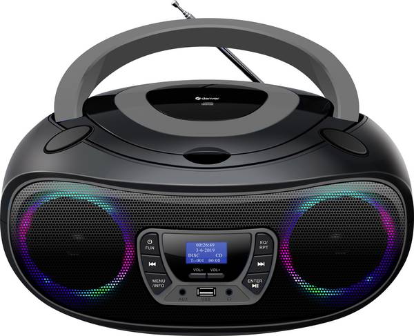 Denver TDB-212GR 111141900020 rádio s CD, DAB+, DAB, FM, AUX, USB, Bluetooth, CD, černá, šedá