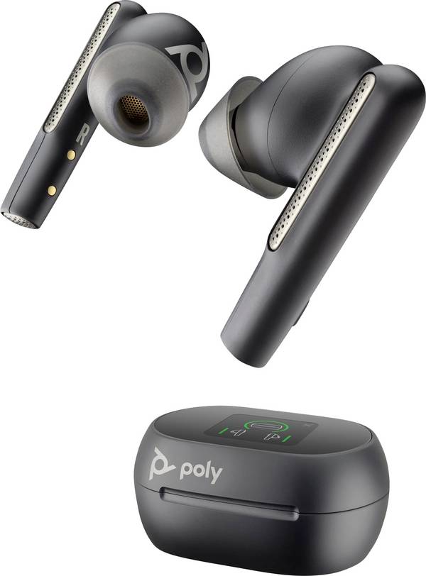 HP Poly Voyager Free 60+  Headset do uší (In Ear) Bluetooth® stereo černá Potlačení hluku headset, Indukce, Nabíjecí pouzdro, Vypnutí zvuku mikrofonu, regulace hlasitosti Počítače