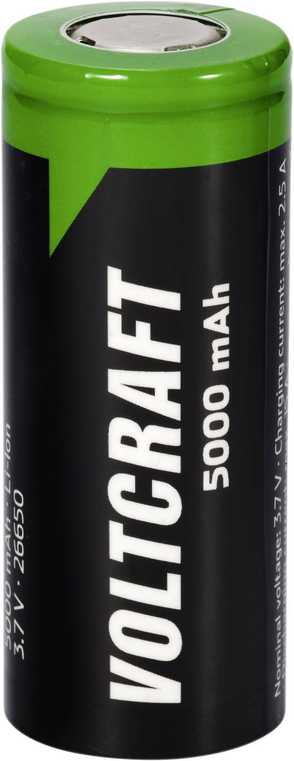 VOLTCRAFT VC-26650 speciální akumulátor 26650 Flat-Top  lithiová 3.7 V 5000 mAh 1 ks