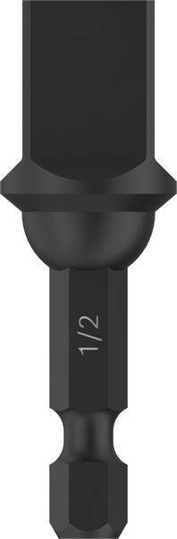 Černý šroubovákový nástavec s označením '1/2'.