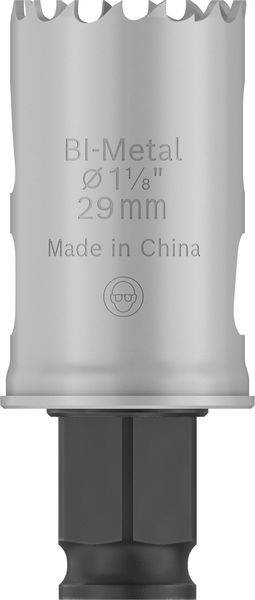 Vrtací koruna z bimetalu o průměru 29 mm, vyrobená v Číně.