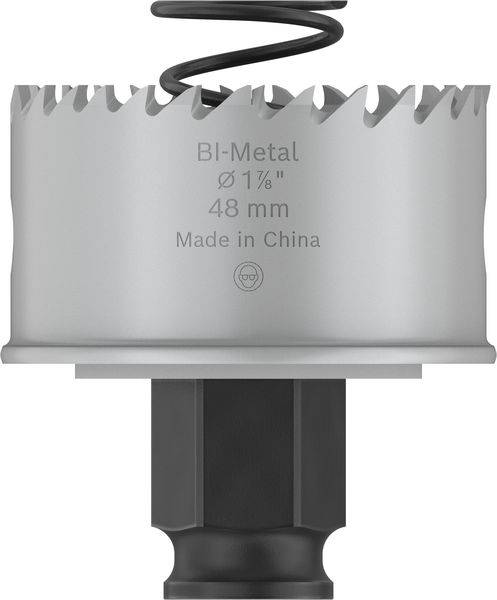 Vrtací koruna z bikovového materiálu o průměru 48 mm. Používá se pro přesné řezání. Vyrobeno v Číně.