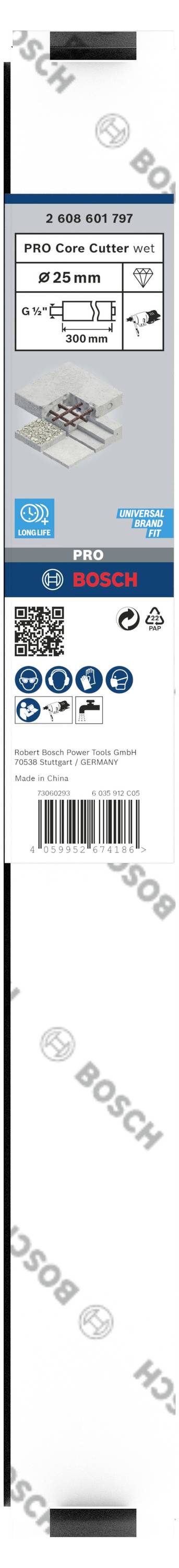'Bosch Professional': Balení pilového plátku T 308 BP A, vhodné pro dřevo. Obsahuje technické údaje a firemní logo.