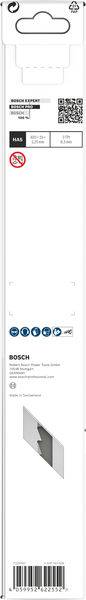 Pilový list Bosch pro dřevo a kov, 3 čepele, produktové balení s údaji o rozměrech: délka 150 mm, 300 otáček/min.