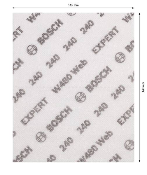 'Bosch Expert W480 Web, 240', brusný papír, 115 x 140 mm.