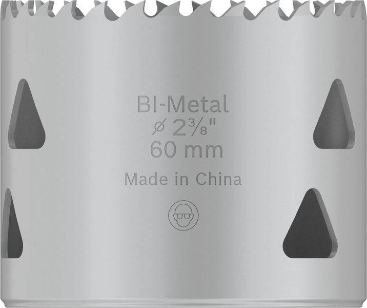 Stříbrné bi-metalové pilové plátko s průměrem 60 mm, vyrobené v Číně.