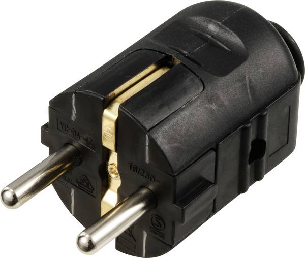 Sygonix SY-6629382 zástrčka polypropylen (PP)  250 V/AC černá