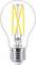 Rozsvícená LED žárovka s designem vlákna, čirým skleněným pouzdrem a kovovou základnou, symbolizující inovaci a účinné osvětlení.