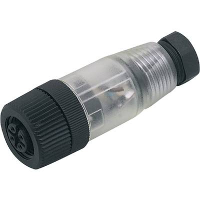 Průhledný moderní konektor, místy průsvitný, odhalující vnitřní vodiče, s tmavými koncovými krytkami.