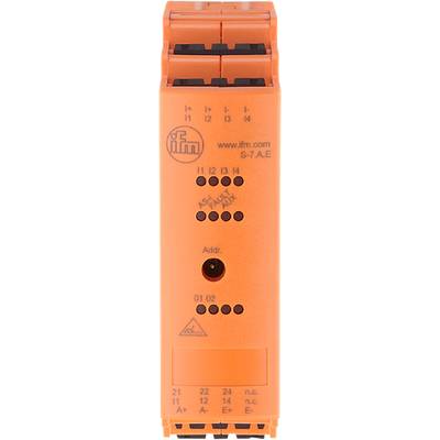 Oranžové elektronické zařízení s několika černými tlačítky, nápisem 'AS-i FAULT AUX' a displejem 'Addr.'.