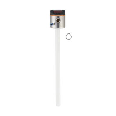 L-tvarová kovová součástka s černou hlavou, USB portem a modrou LED indikací; pravděpodobně nabíječka.