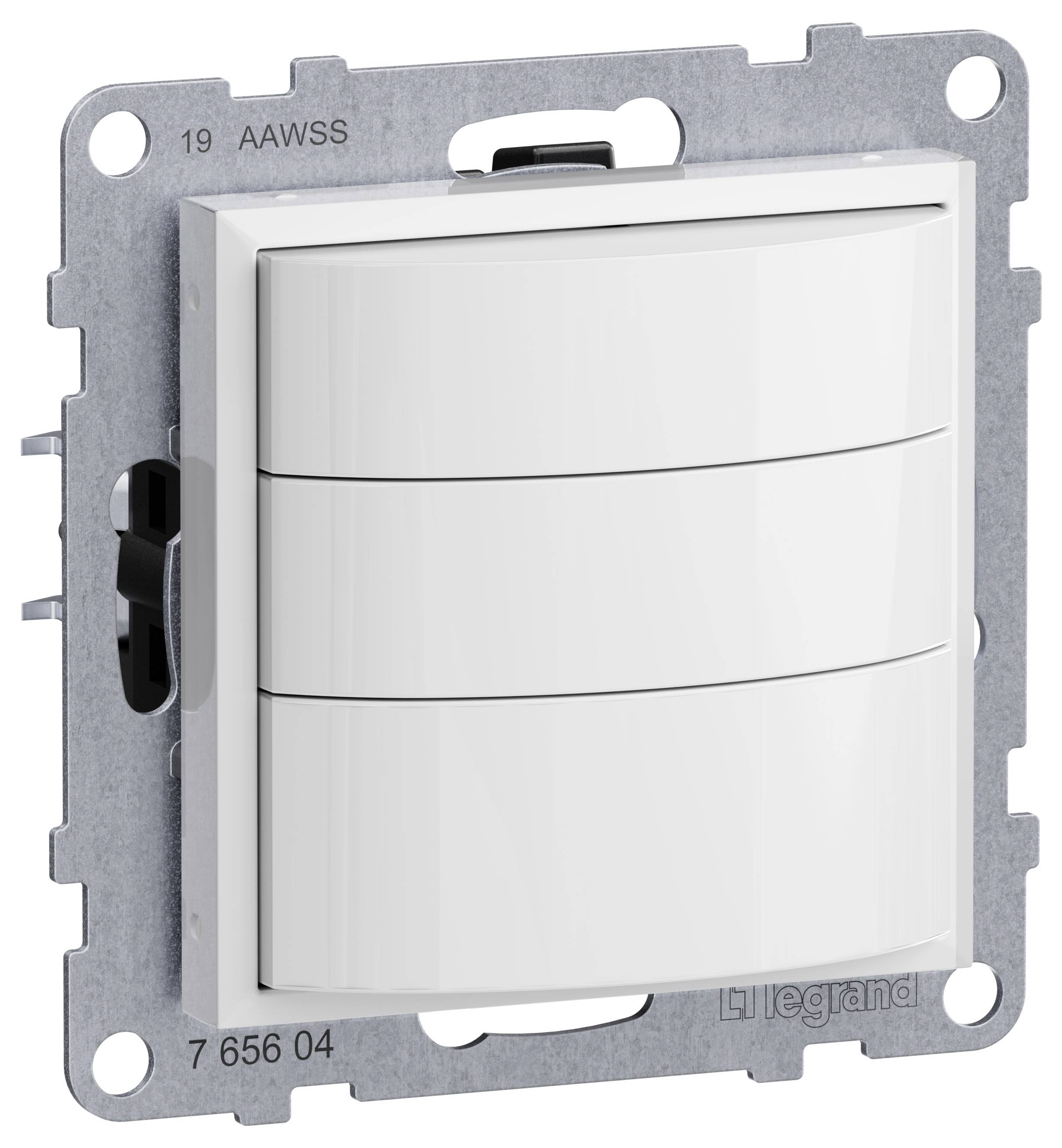 Legrand Wippenschalter: Trojitý výklopný spínač, montovatelný na zeď, bílý, čtvercový design, víceúčelově použitelný v elektrických obvodech.