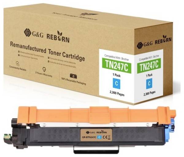 G&G Toner náhradní Brother TN-247C kompatibilní  azurová 2300 Seiten Reborn remanufactured 21185
