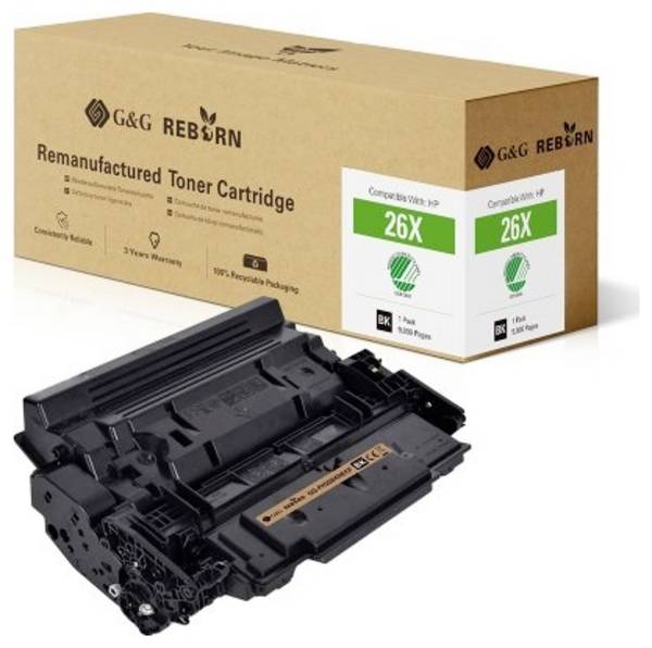 G&G Toner náhradní HP, Troy 26X kompatibilní  černá 9000 Seiten Reborn remanufactured 21233