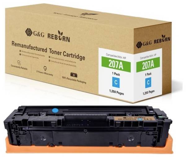 G&G Toner náhradní HP 207A kompatibilní  azurová 1250 Seiten Reborn remanufactured 21282
