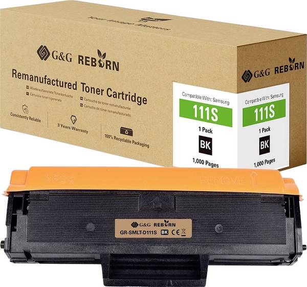 G&G Toner náhradní Samsung MLT-D111S, SU810A kompatibilní  černá 1000 Seiten Reborn remanufactured 21324