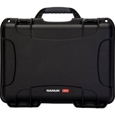 Černý, robustní kufr s nápisem 'NANUK 910' na přední straně.
