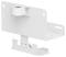 Bílý kovový držák pro nástěnnou montáž zařízení, s jedním upevňovacím bodem nahoře a prostorem pro vedení kabelů.