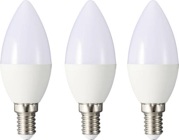 Sygonix SY-6649658 LED Energetická třída (EEK2021) F (A - G) E14  4.9 W = 40 W teplá bílá (Ø x v) 37 mm x 96 mm  3 ks