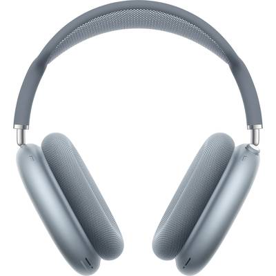 Modro-šedé over-ear sluchátka s polstrovaným obloukem a měkkými náušníky. Moderní, minimalistický design, pravděpodobně určené pro hudební zážitek.