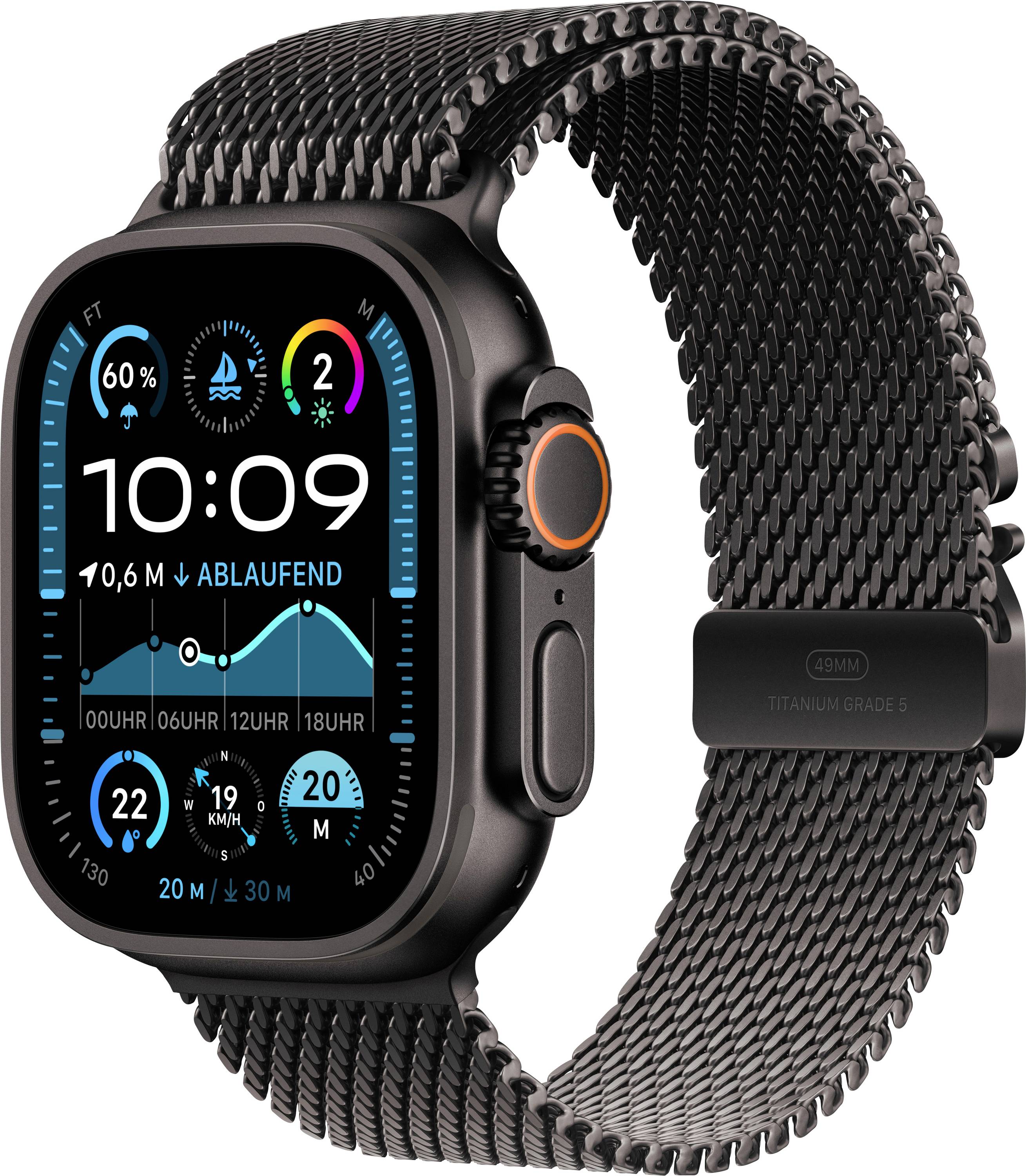 Apple Watch Ultra 2 (2024) GPS + Cellular 49 mm Titanový kryt náramek v milánském stylu černá S