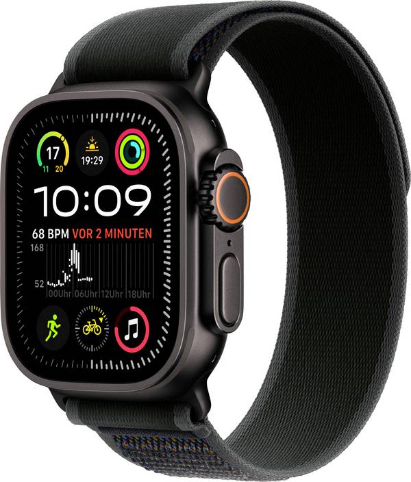 Apple Watch Ultra 2 (2024) GPS + Cellular 49 mm Titanový kryt Řemínek Trail Loop černá S/M